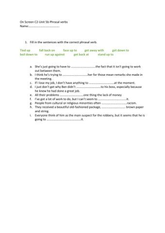 Unit 5b-Phrasal verbs