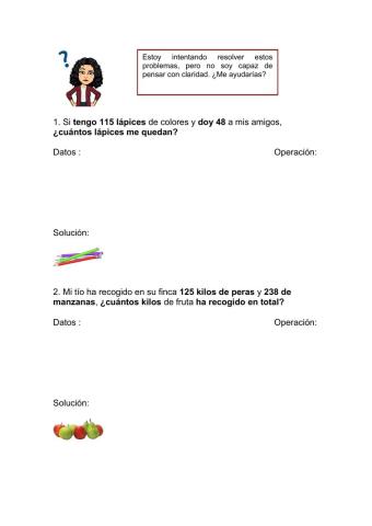 Problemas de sumas y restas