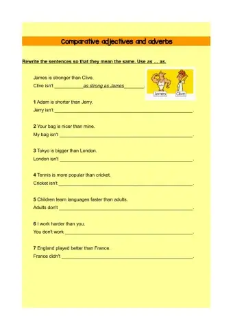 Comparative adjectives and adverbs (as... as)