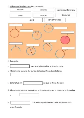 Elementos de la circunferencia y círculoe