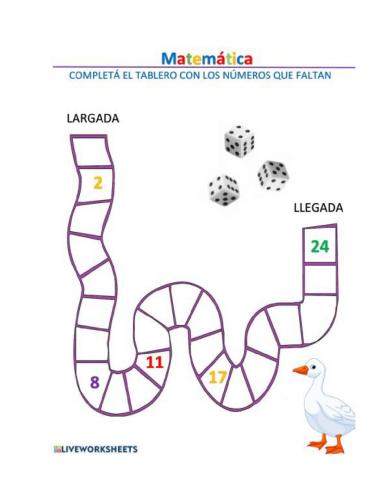 Completar el tablero de la oca