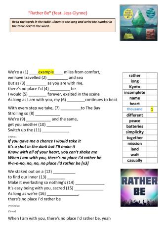 Rather Be - Listening comprehension