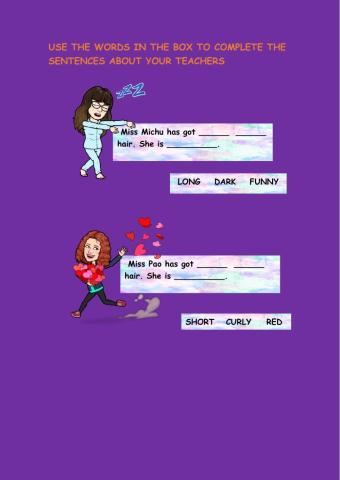 Complete the sentences