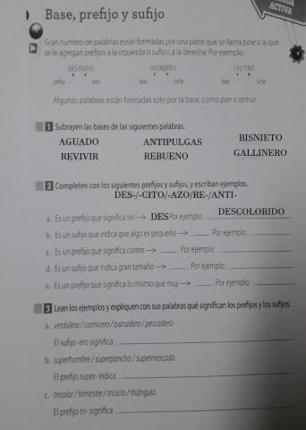 Sufijo y prefijos