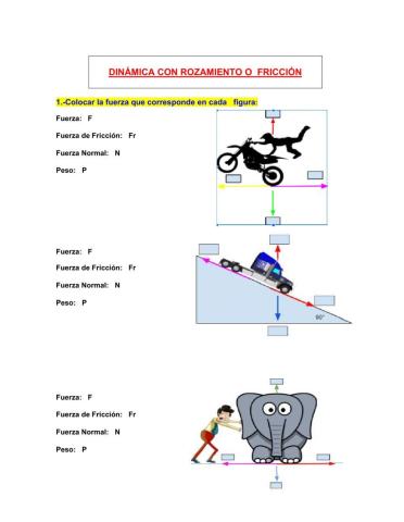 Dinámica con rozamiento o fricción