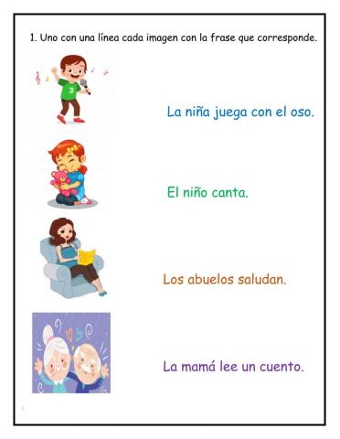 Relación imagen frase.