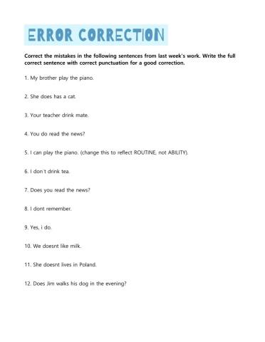 Error Correction 1A1