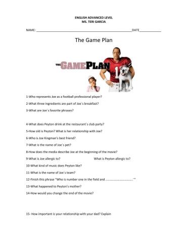The game plan (movie)