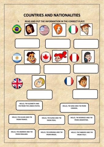 COUNTRIES AND NATIONALITIES