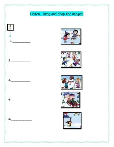 Winter activities Listen drag and drop