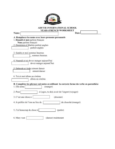 Les verbes et le pronoms personnels