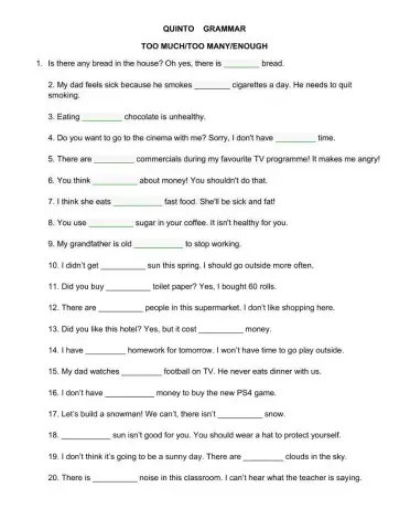 Too much-too many-enough