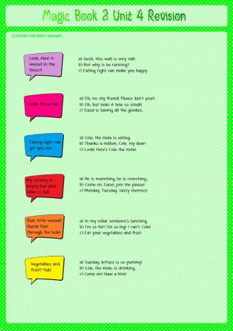 Magic Book 2  Unit 4 Revision (iv)