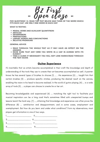 B2 first - open cloze