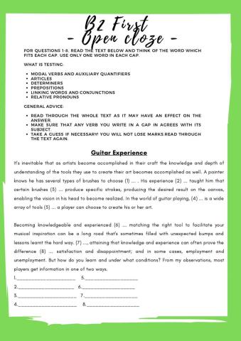 B2 first - open cloze