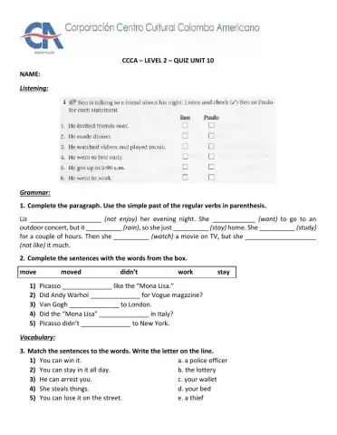 Quiz 10 Level 2