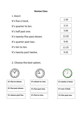 Review class - the time