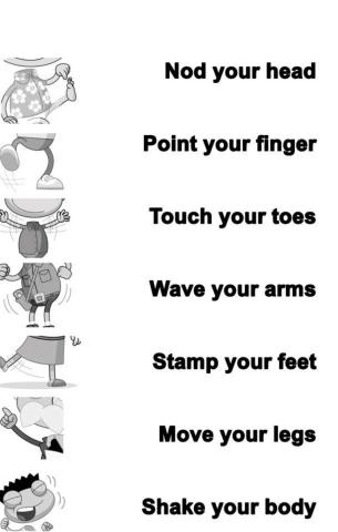 Actions with the body - Read and match