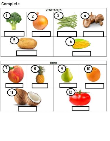 Frutis and vegetables