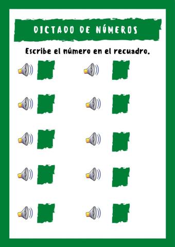 Dictado de números