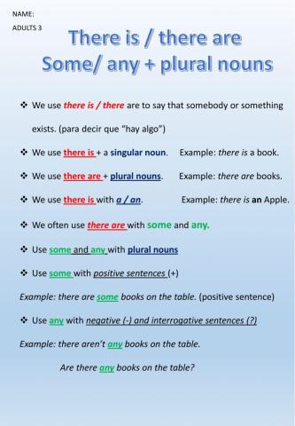 There is -there are, some-any