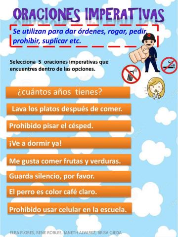 Encuentra las oraciones imperativas