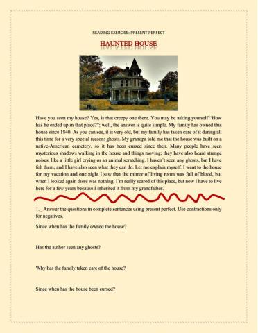 Reading exercise: Haunted House