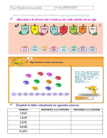 4° grado Redondeo de números naturales