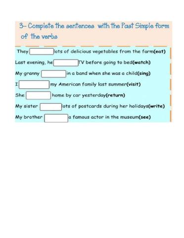 Simple past afffirmative statements