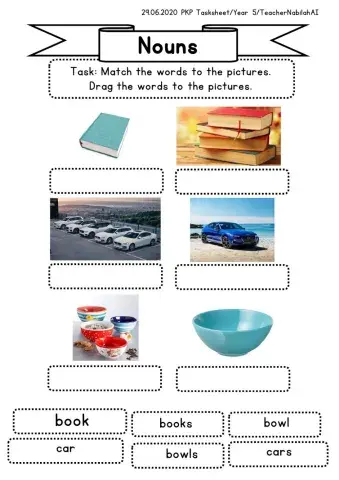 Tasksheet Year 5  Singular-Plural Nouns