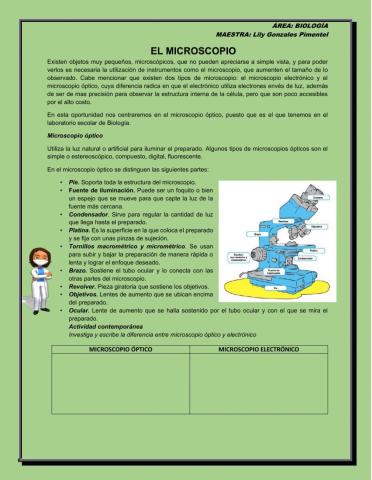 El microscopio óptico