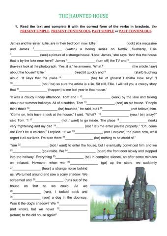 Tenses + House - The Haunted House