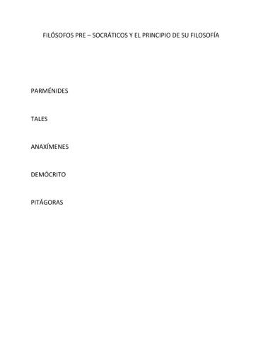 Filósofos pre-socráticos