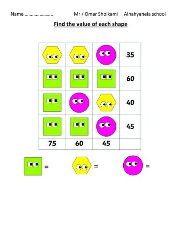 Math puzzle for grade 2
