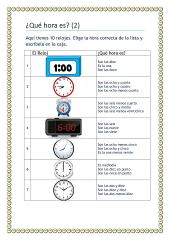 ¿Qué hora es? (2)