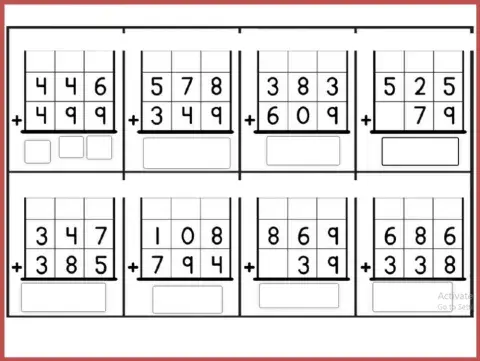 جمع أعداد من 3 أرقام