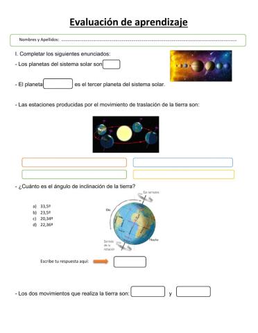 Evaluación del planeta tierra