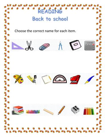 School subjects and school material