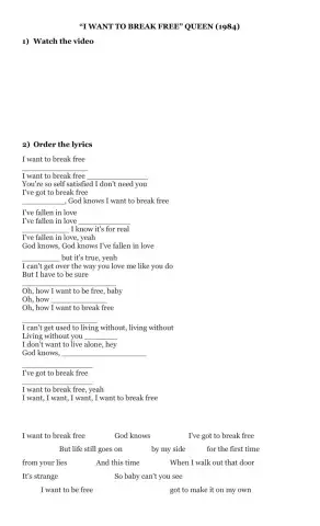 I want to break free, Queen (1984)