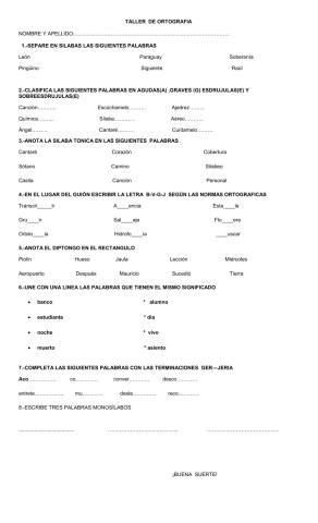 Taller de ortografia