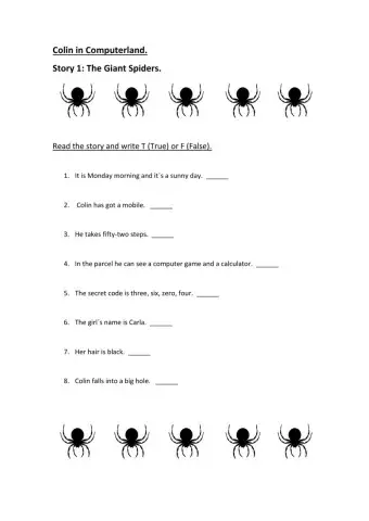 Story 1: The Giant Spiders - Colin in Computerland