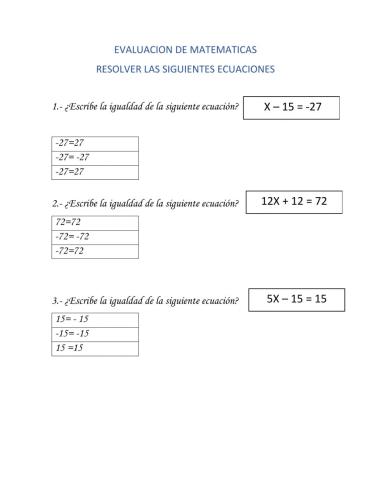 Ecuaciones de primer grado