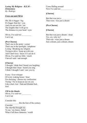 Loosing My Religion - R.E.M (Elementary)