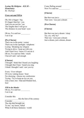 Loosing My Religion - R.E.M (Elementary)