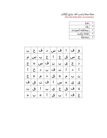 Puzzle Sifat Allah