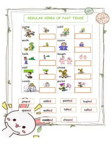 Regular verbs of past tense