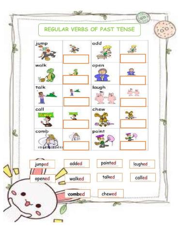 Regular verbs of past tense