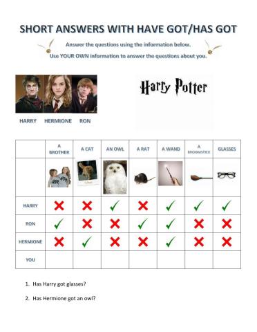 Short Answers with have-has