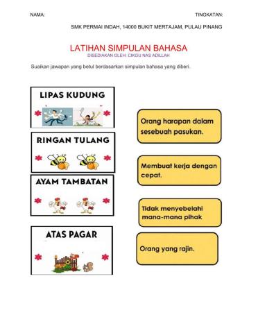 LATIHAN PERIBAHASA