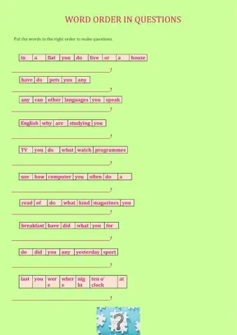 Word Order in questions